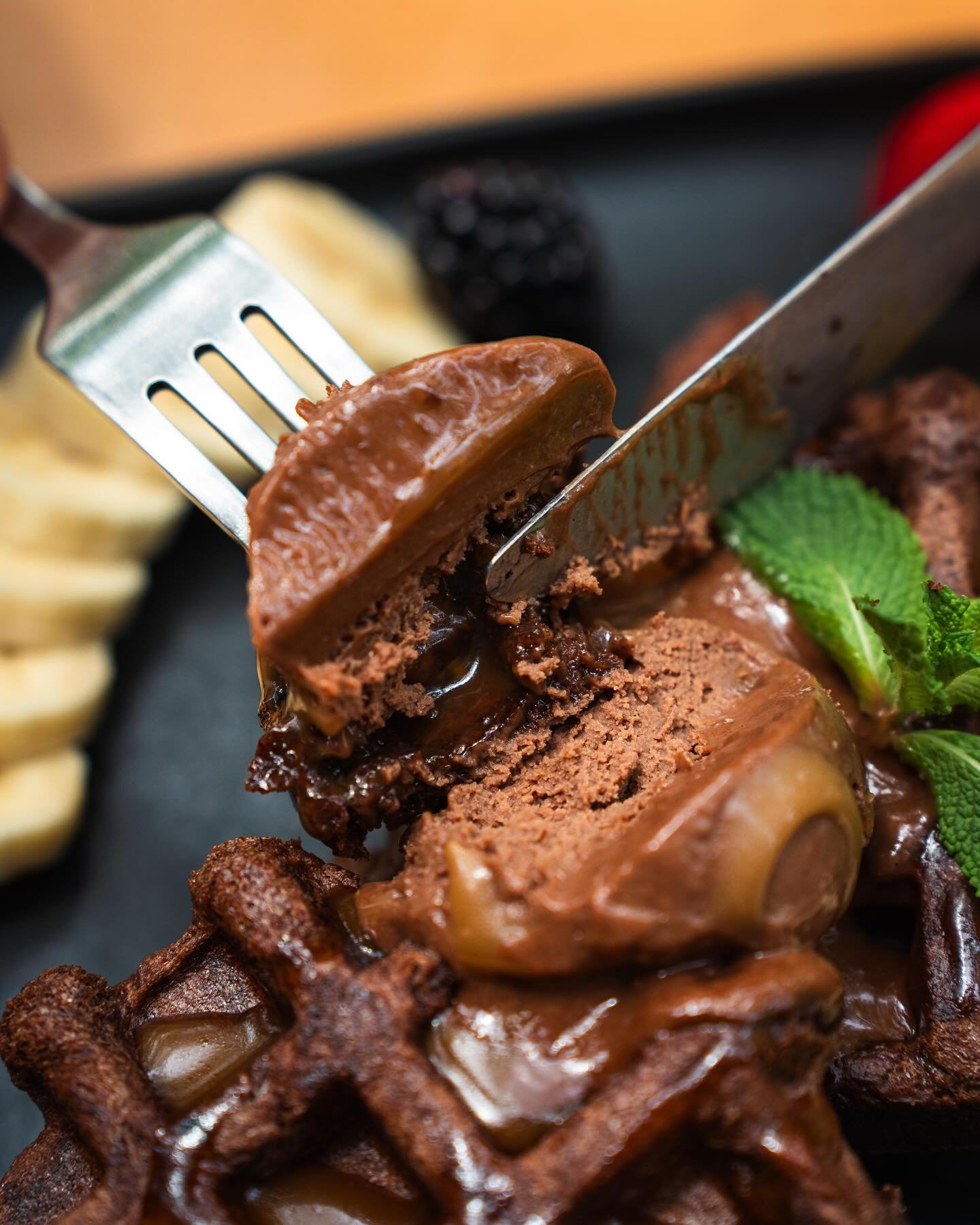 Gofre de chocolate vegano sin gluten