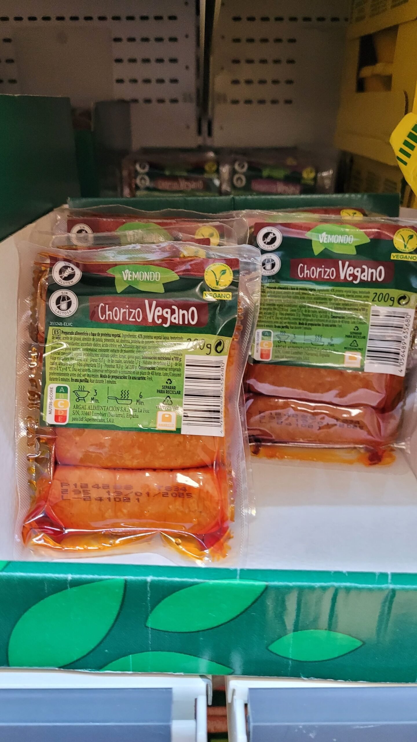 Chorizo vegano Lidl para guisos y bocadillos