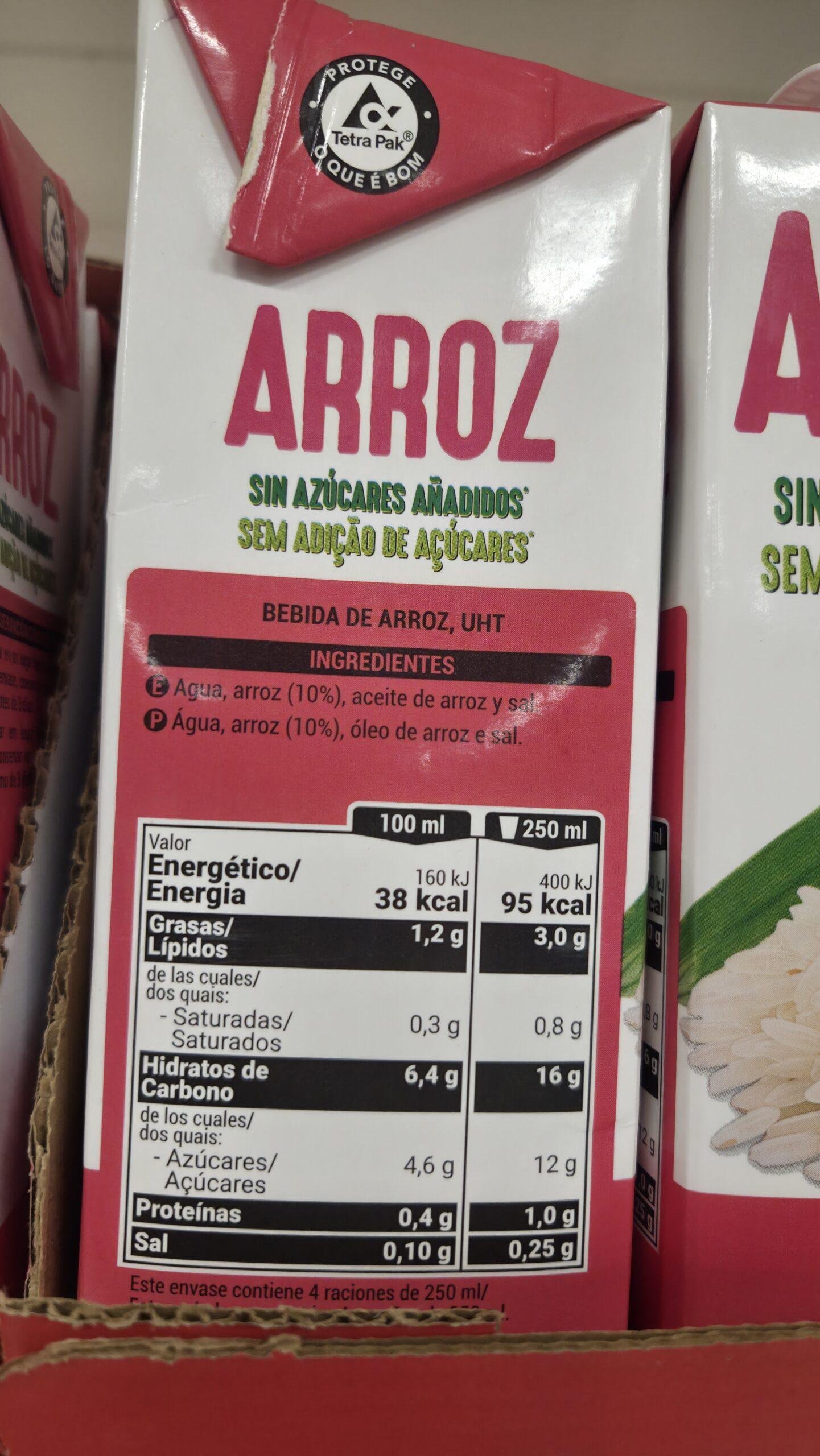 Ingredientes leche de arroz Mercadona Ingredientes leche de arroz Mercadona