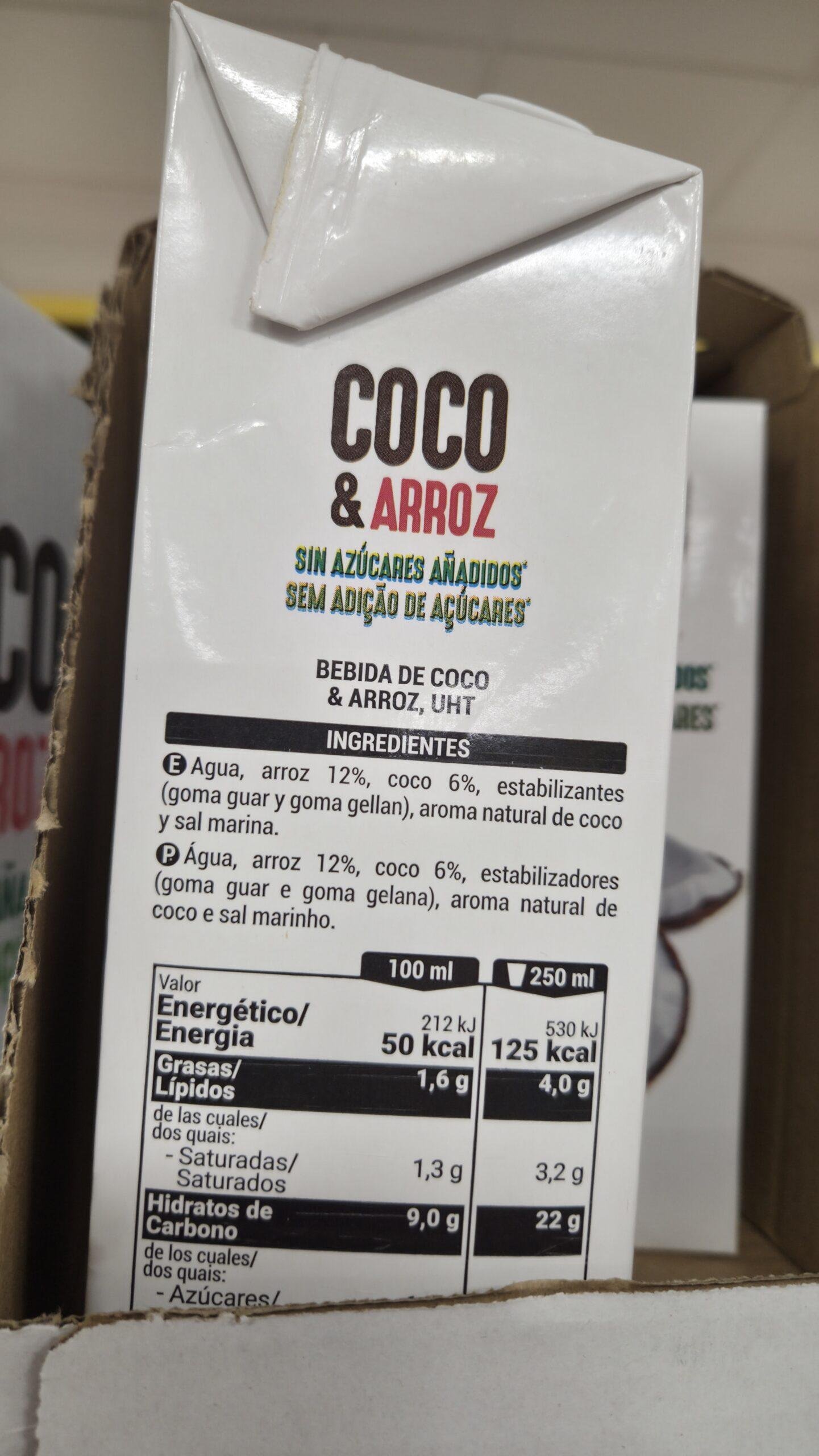 Ingredientes leche de coco Mercadona Ingredientes leche de coco Mercadona
