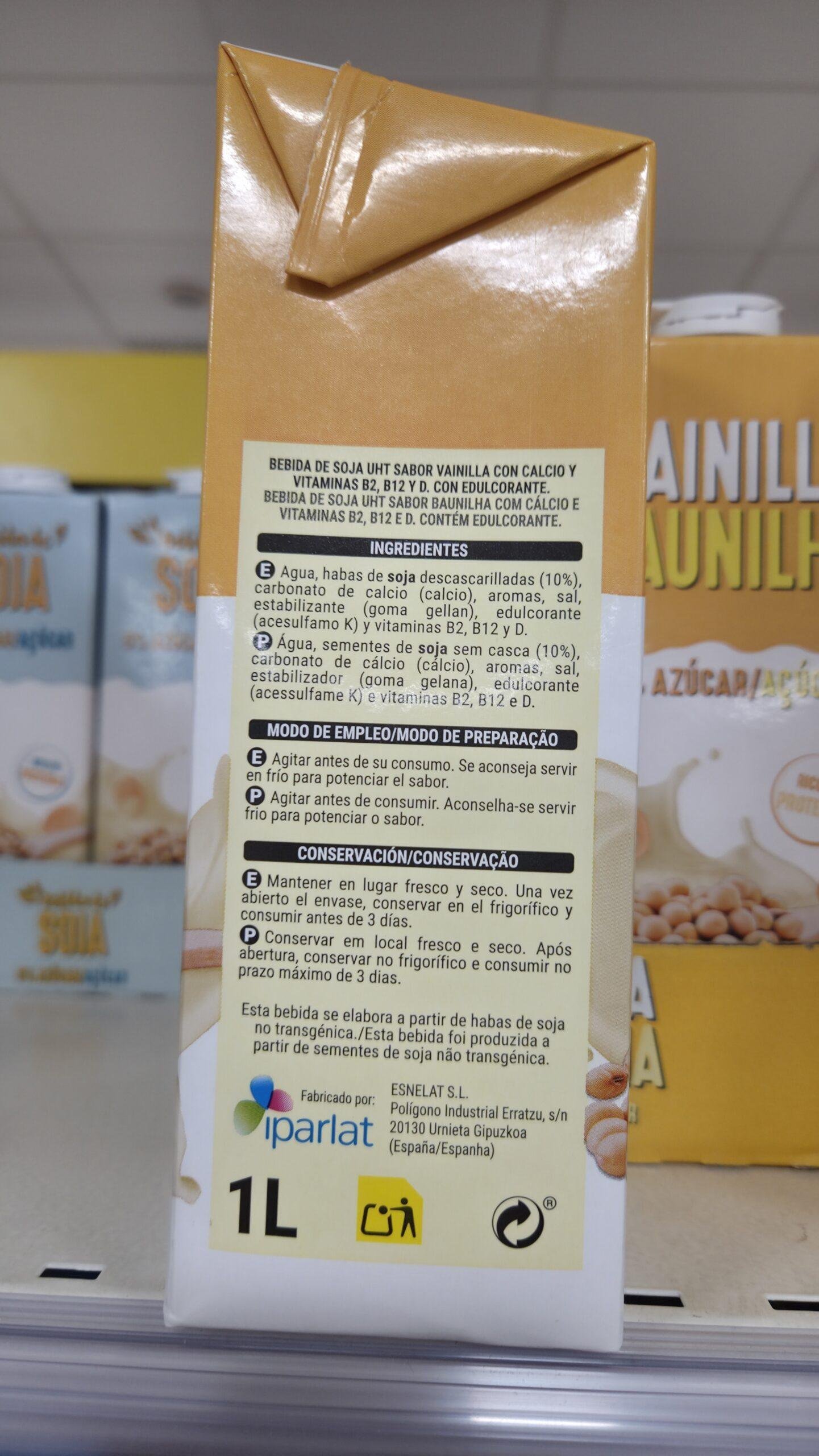 Ingredientes leche sabor vainilla Mercadona Ingredientes leche sabor vainilla Mercadona